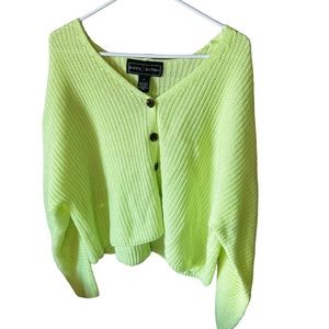 Neon yellow knitted crop top